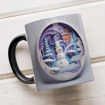 Caneca Natal em Festa Imagem 3D