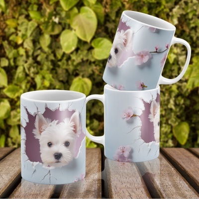 Caneca Cães Imagem  3D