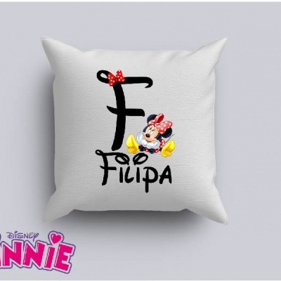 Capa de Almofada Personalizada Alfabeto Disney Inicial Menina