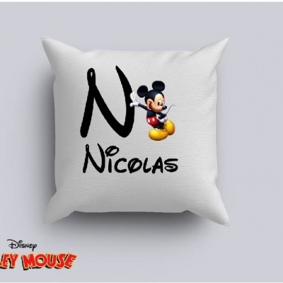 Capa de Almofada Personalizada Alfabeto Disney Inicial Menino