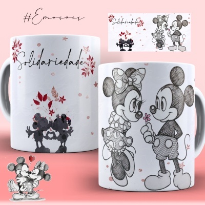 Caneca Coleção Emoções Minnie e Mickey