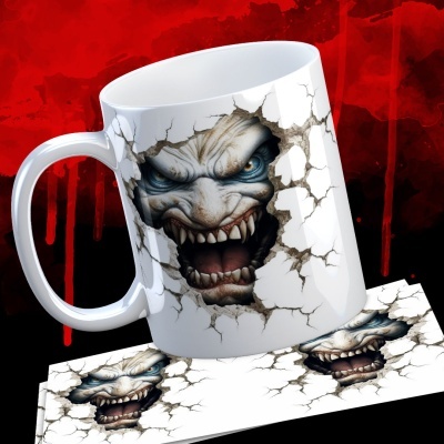 Caneca Terror Imagem  3D  - Terror