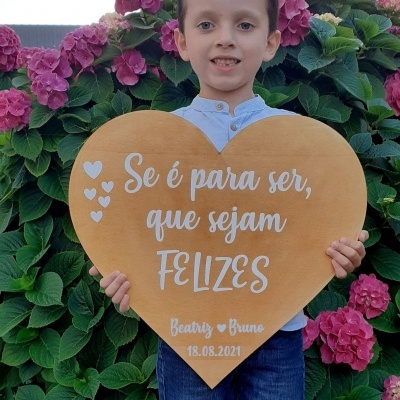 Coração de Madeira Personalizado