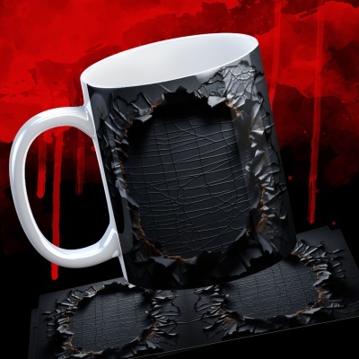 Caneca Terror Imagem  3D  - Terror