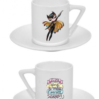 Chávena de Café com Pires Grande Mãe Super Avó