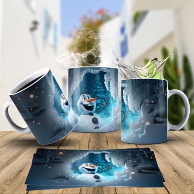 Caneca Natal OLAF Imagem  3D