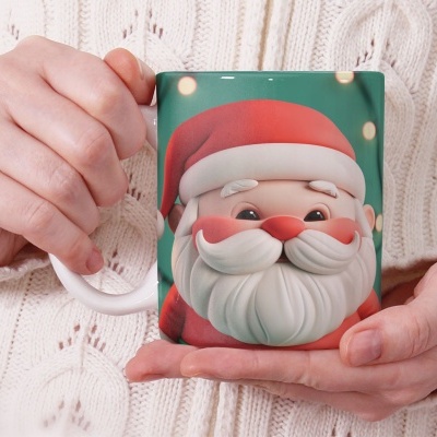 Caneca Pai Natal Imagem 3D