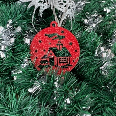 Bolas de Natal Decorativas Igreja e Casinha-2 Modelos