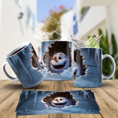 Caneca Natal OLAF Imagem  3D