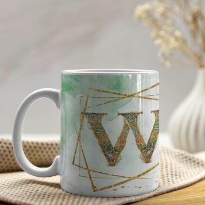 Caneca Alfabeto Arabesco  Dourado