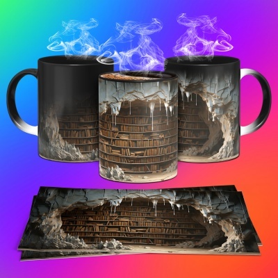 Caneca Biblioteca Imagem 3D
