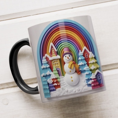 Caneca Natal em Festa Imagem 3D