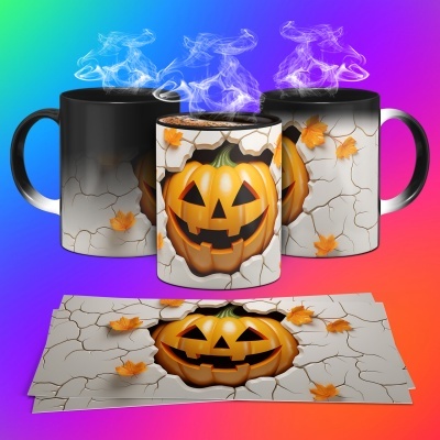 Caneca Halloween Imagem  3D