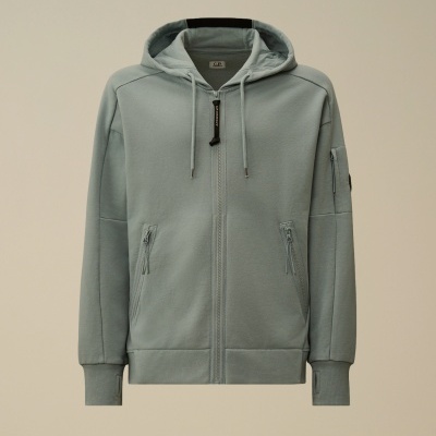 C.P. Company - Diagonal Raised Fleece Zip Hooded Lens Sweatshirt
