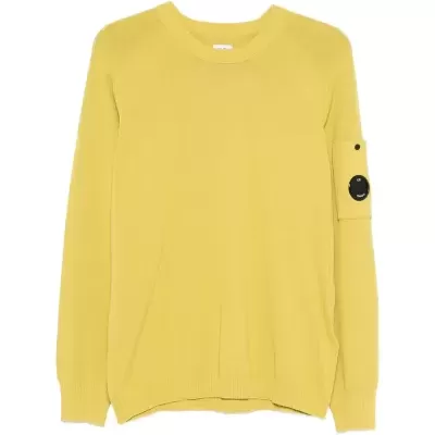C.P. Company - Cotton Crepe Crewneck Lens Sweater