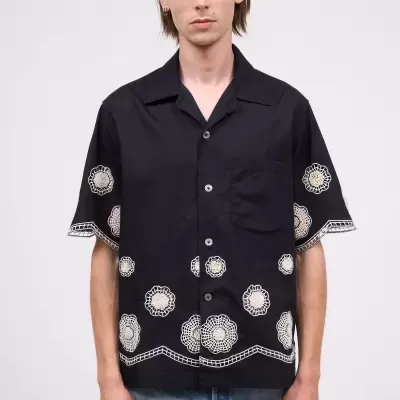 Paul & Joe - Short Sleeved Hand-Embroidered Cotton Shirt