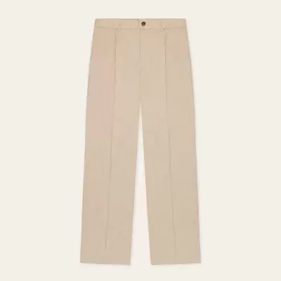 Les Deux - Reece Pleated Mini Check Pants Sand