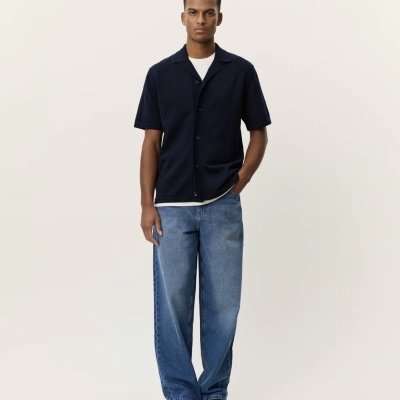 Les Deux - Emmett Arabesque Knitted Shot Sleeve Shirt