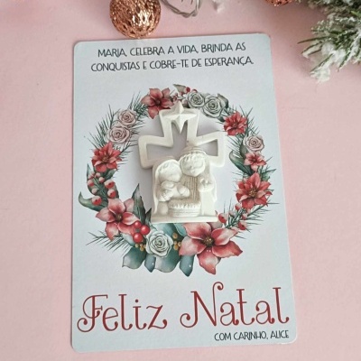 Pagela personalizada com "presépio" em pó cerâmico perfumado