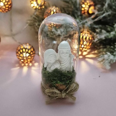 Mini presépio em cúpula de vidro (3,7x8)