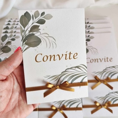 Convite Batismo "Simple  & Delicate Sublime"