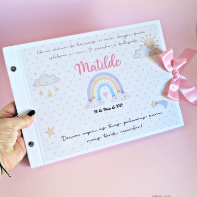 Livro de Honra A4 Personalizado "Chuva de Amor"