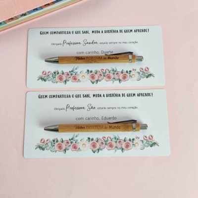Caneta em Bambu Gravada "Educação"