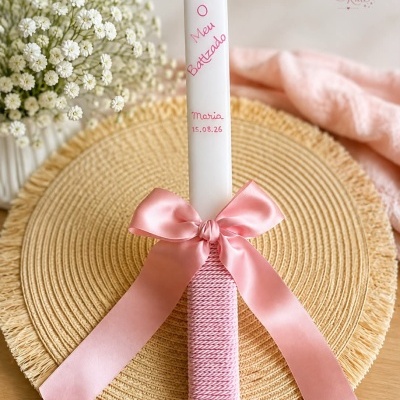 Vela de Batismo "Simple & Delicate"