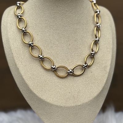 Colar de Malha Grossa 2 Tons