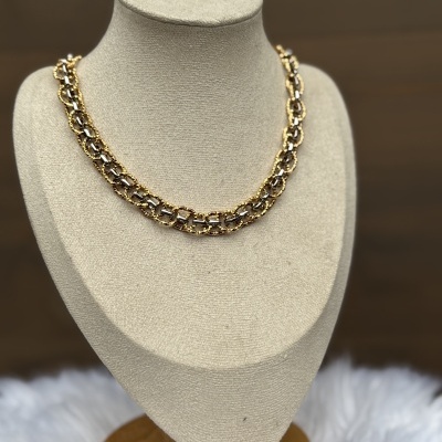 Colar de Malha Grossa 2 Tons