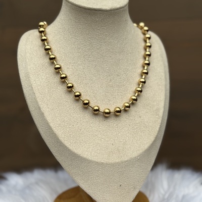 Colar de Malha de Bolinhas Grande