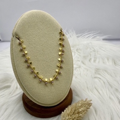 Colar Rosa Velho/Roxo