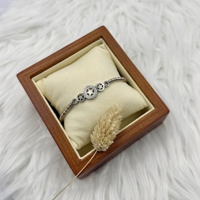 Pulseira Prata e Rose Gold Estrelas