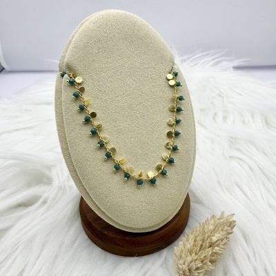 Colar Verde/Azul Petróleo