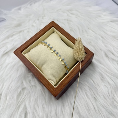 Pulseira dourada e azulado/lavanda