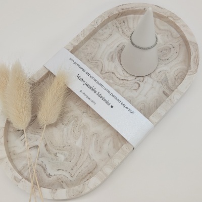 Conjunto Base Oval + Suporte para anéis