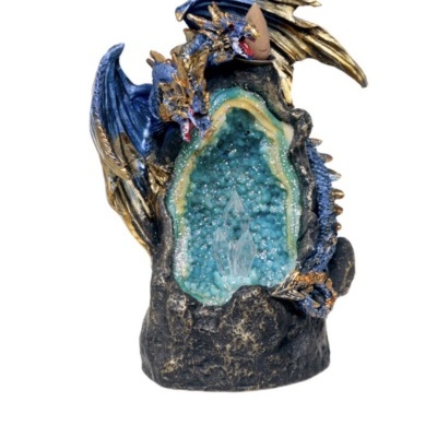 Queimador de Incenso Refluxo - Dragão em Gruta de Cristal LED