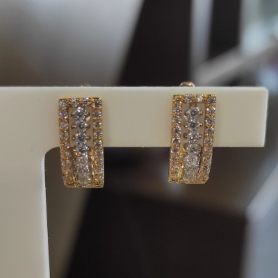 Brincos de ouro bicolor