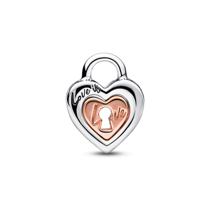 Conta Pandora Two-Tone Splittable Heart Padlock