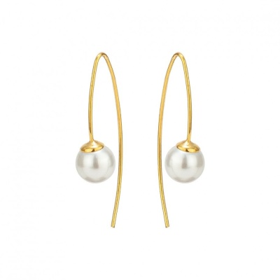 Brincos Prata Dourada com Pérola
