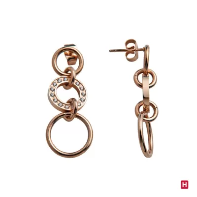 Brincos Aço Rose Gold com Argolas