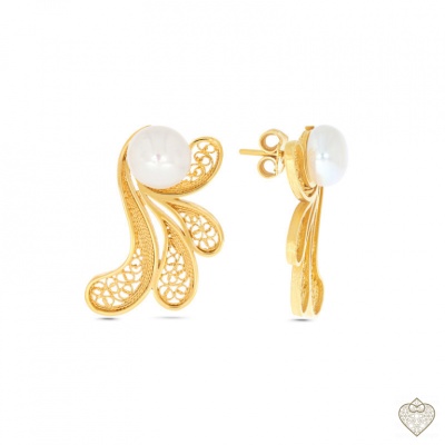 Brinco filigrana Prata com pérola