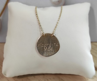 Colar de prata Adoro-te Mãe