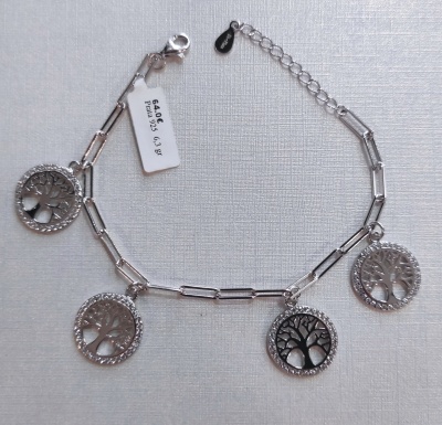 Pulseira de prata árvore da vida