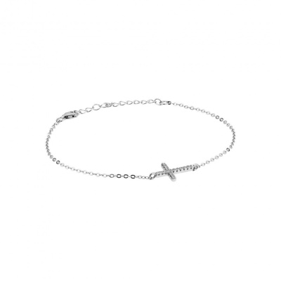 Pulseira Cruz com Zircónias