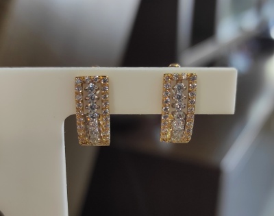 Brincos de ouro bicolor