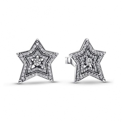 Brincos Pandora Celestial Asymmetric Star Stud