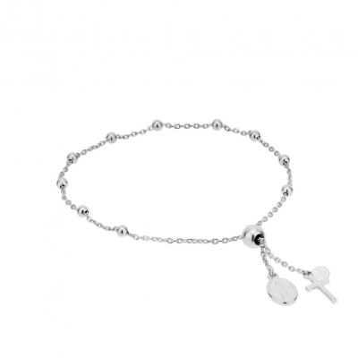 Pulseira Dezena com Medalha e Cruz