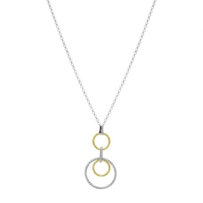 Colar 3 Aros Torcidos Bicolor