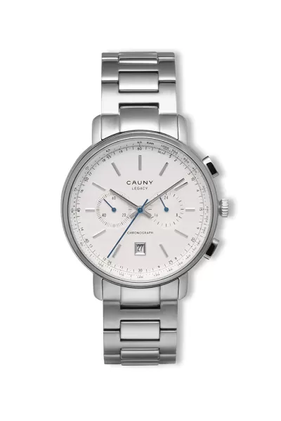 Relógio Cauny Legacy Steel White Chronograph
